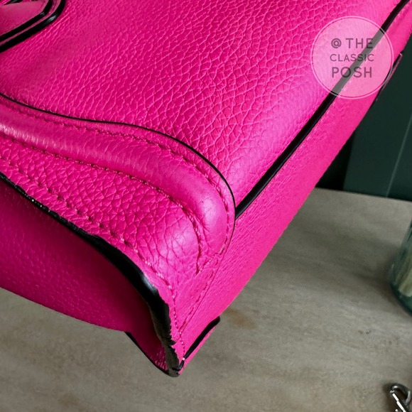 ❌SOLD❌ EUC Rare Celine Nano Luggage Fluo Pink Gold Crossbody Bag Tote - Picture 9 of 13